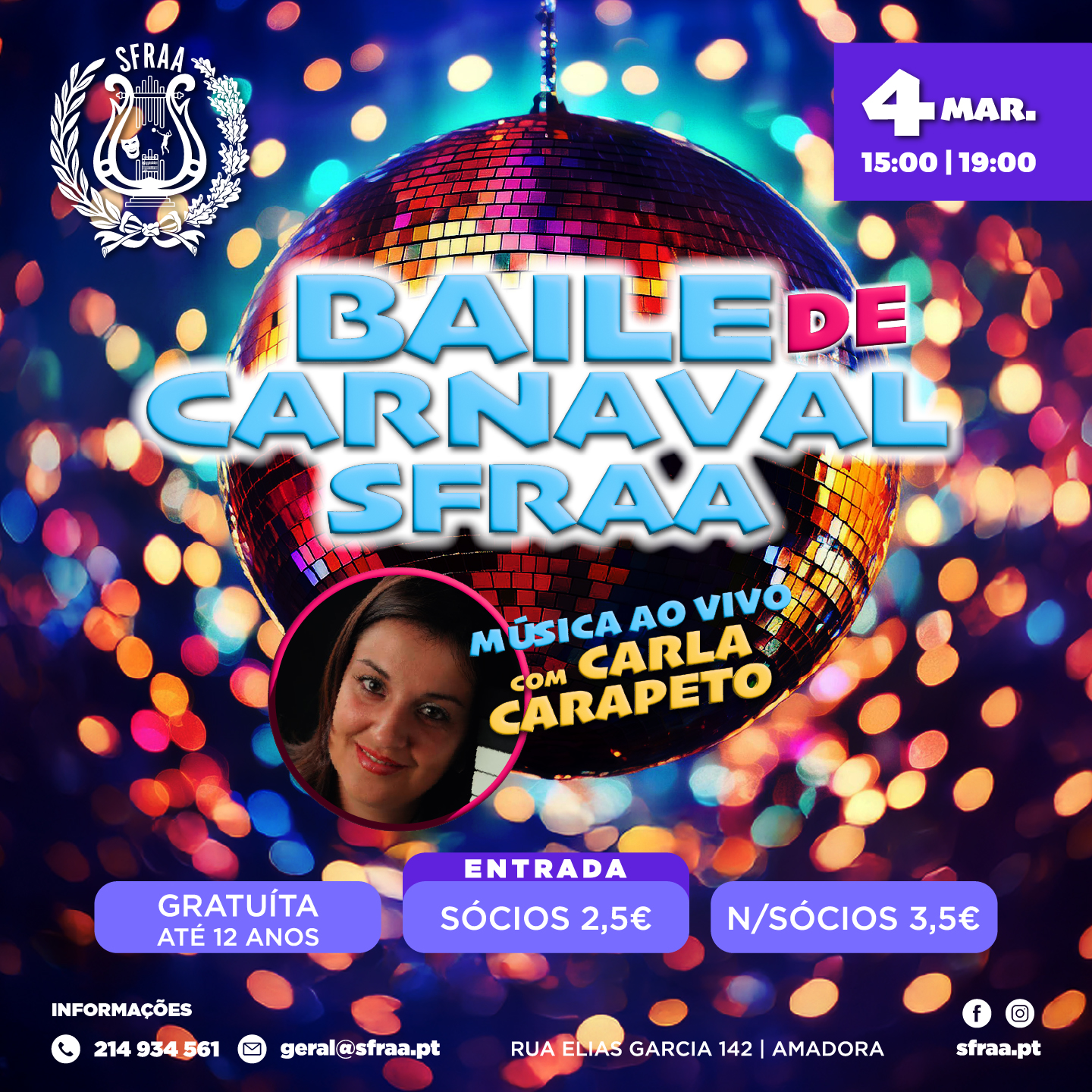 Baile de Carnaval – dia 4 de Março