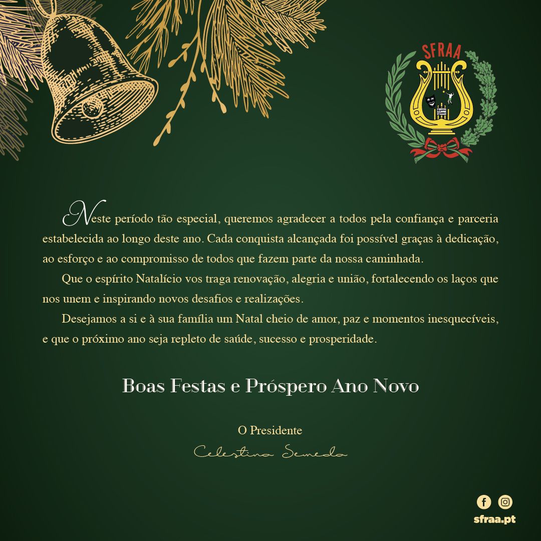 Boas Festas e Próspero Ano Novo